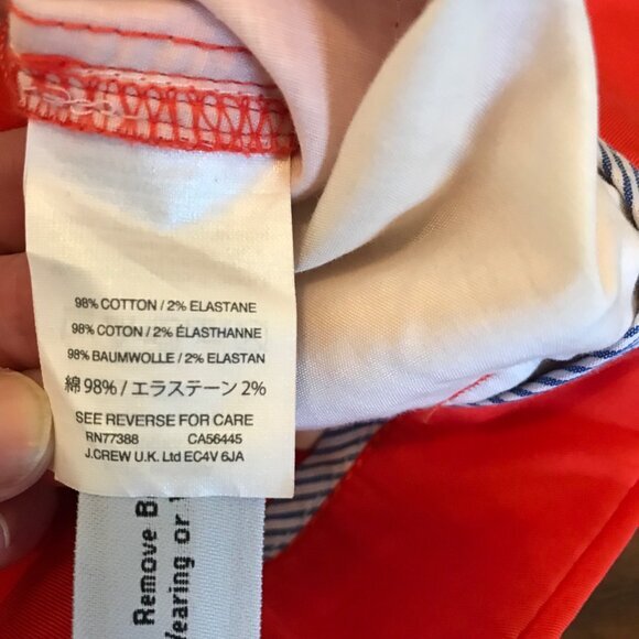 J.CREW Chino Women's Bright Orange Shorts‎ Size 0 Summer Spring Preppy BBQ - Picture 5 of 8
